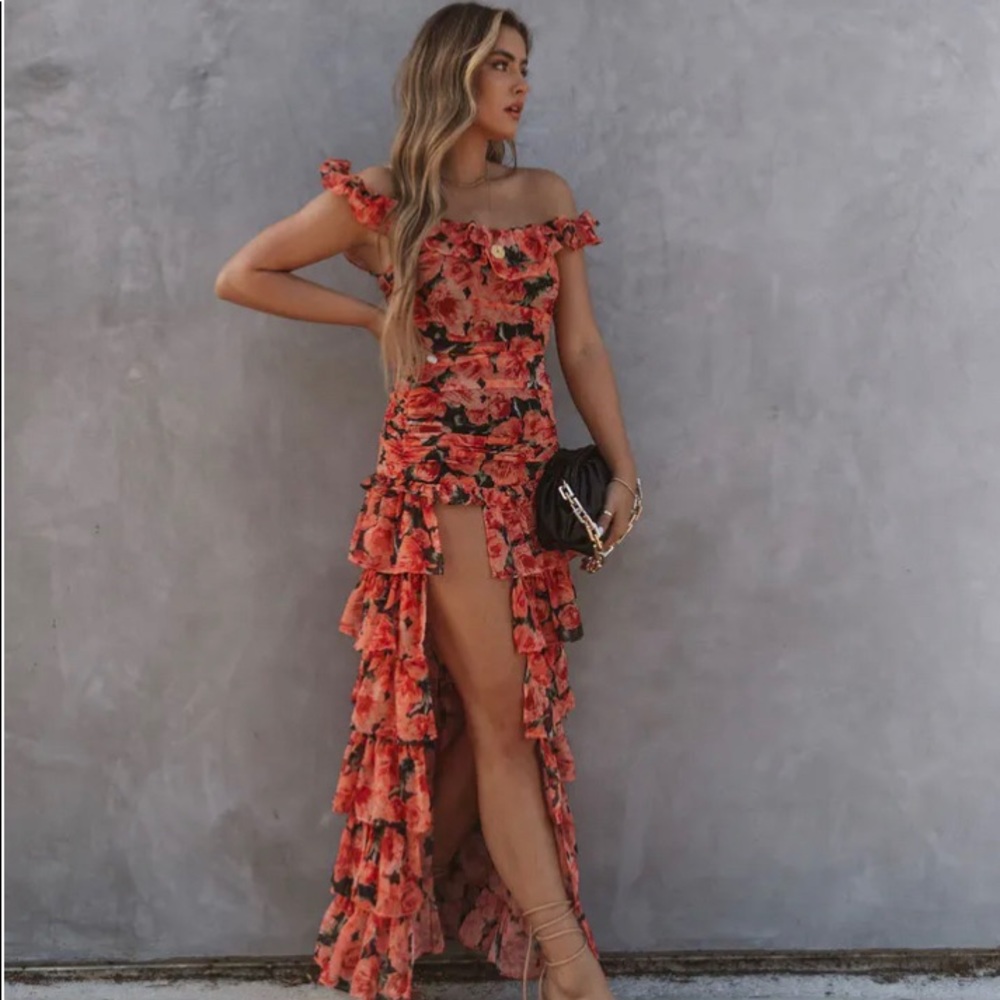 Vici Passionate Off The Shoulder Ruffle Dress